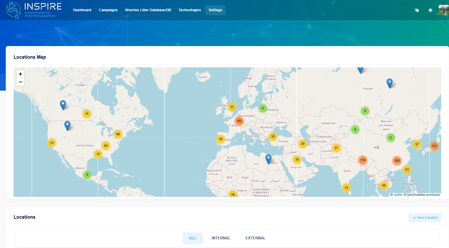 INSPIRE lancia la Dashboard di Valutazione dell’Impatto per contrastare i rifiuti fluviali