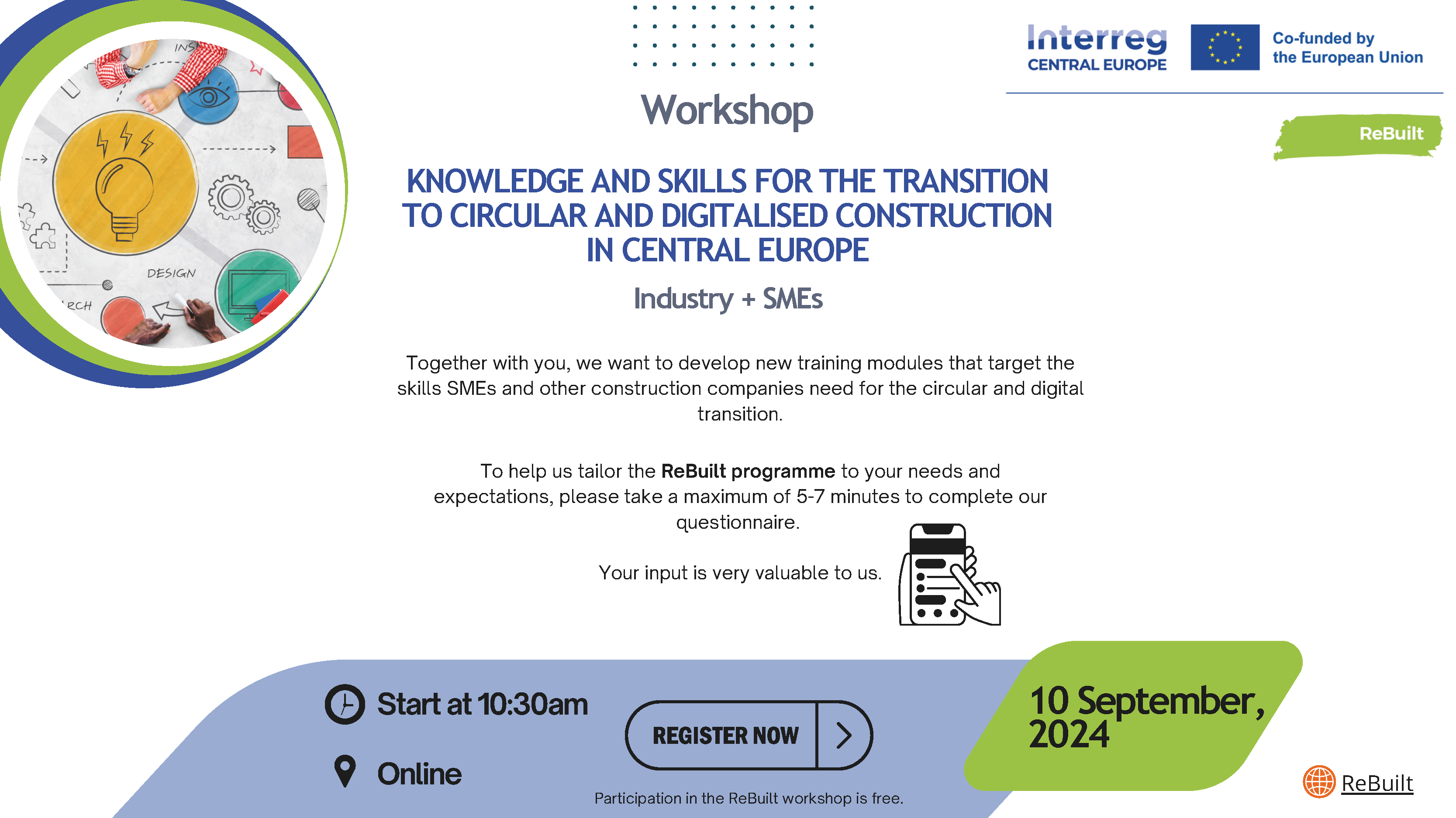 Invito al Workshop Online: Conoscenze e Competenze per la Transizione verso una Costruzione Circolare e Digitalizzata