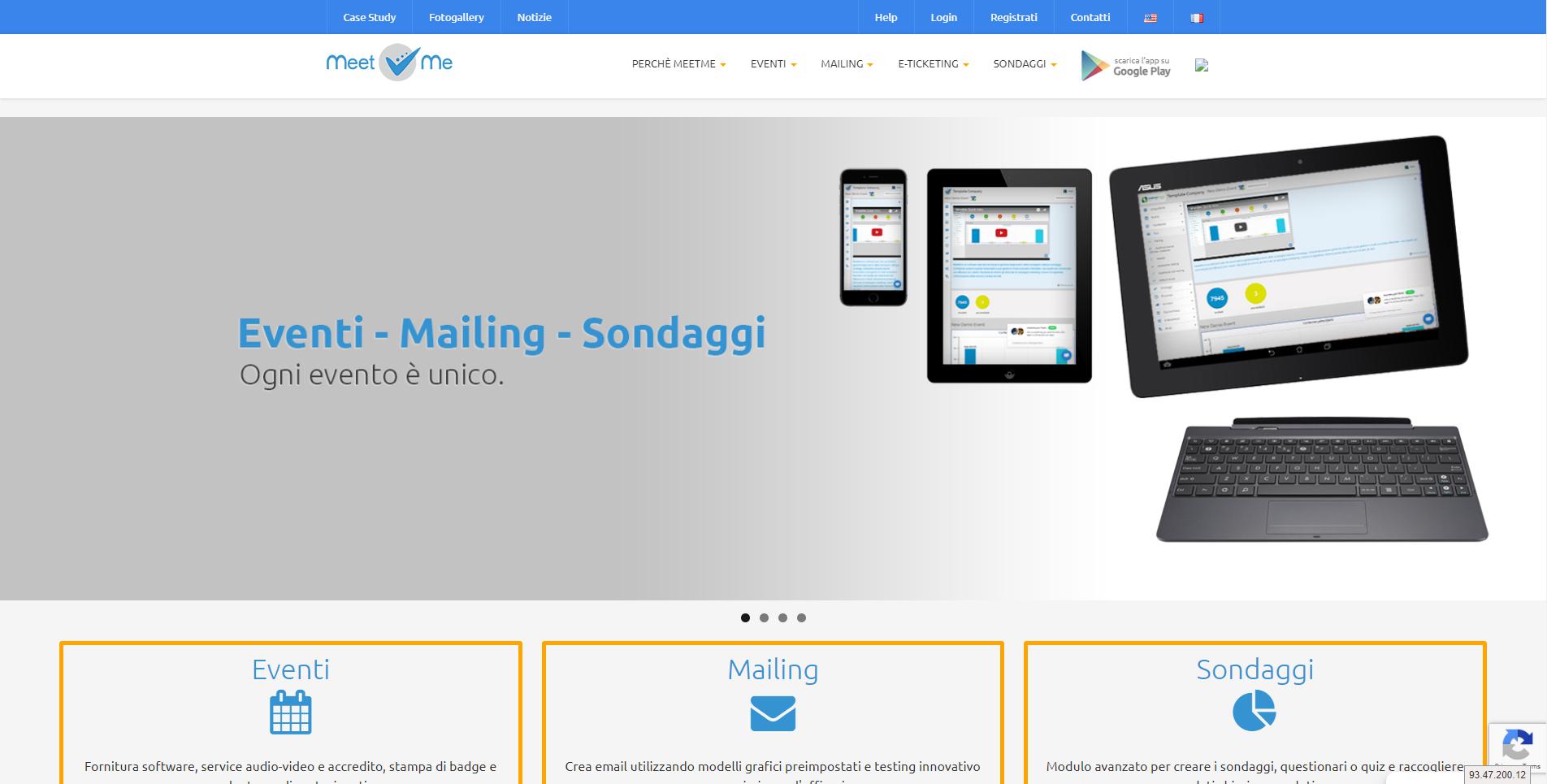 Il sito MeetMe: gestione di eventi, mailing e sondaggi